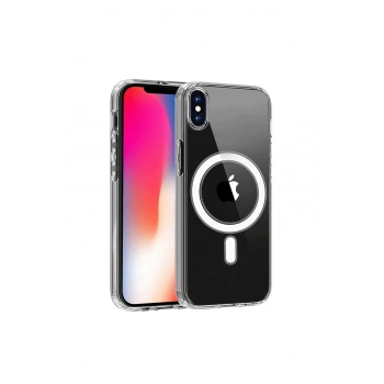 İphone X Kılıf Magneticsafe Şeffaf Silikon - Şeffaf