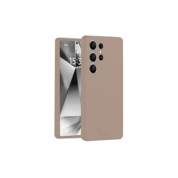 Samsung Galaxy S25 Ultra Kılıf Nano İçi Kadife Silikon - Pudra