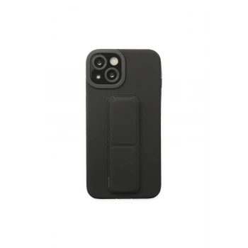İphone 14 Plus Kılıf Mega Standlı Silikon - Siyah