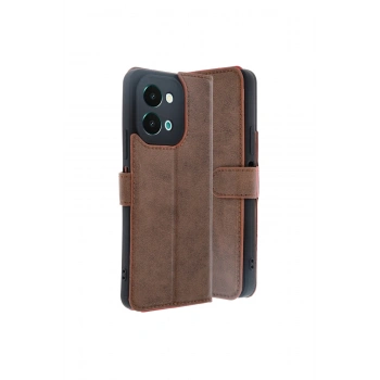 Vivo Y28 Kılıf Trend S Plus Kapaklı Kılıf - Taba