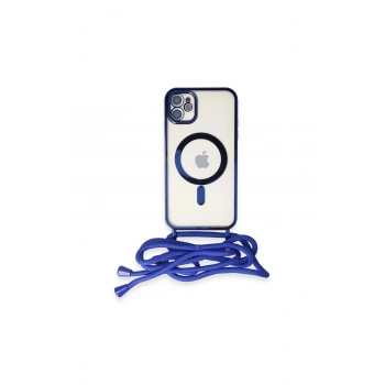 İphone 11 Kılıf Divo Lazer Askılı Magsafe Kapak - Mavi