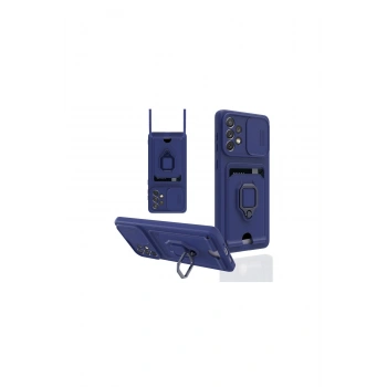 Samsung Galaxy A33 5g Kılıf Zuma Kartvizitli Yüzüklü Silikon - Lacivert