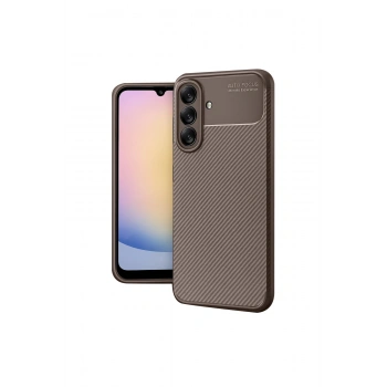 Samsung Galaxy A17 5g Auto Focus Karbon Kapak - Kahverengi