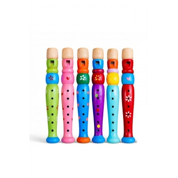 Ahşap Renkli Flüt Küçük Alk4391