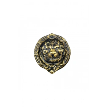 Antika Tarz Dekoratif Pirinç Kapı Tokmağı, Taktak - 185 Mm, Antik