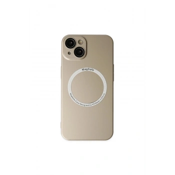 İphone 14 Plus Kılıf Jack Magneticsafe Lens Silikon - Gold
