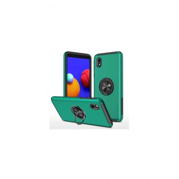 Samsung Galaxy A01 Core Kılıf Elit Yüzüklü Kapak - Yeşil