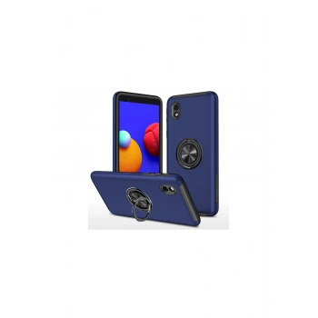 Samsung Galaxy A01 Core Kılıf Elit Yüzüklü Kapak - Lacivert