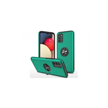 Samsung Galaxy A02s Kılıf Elit Yüzüklü Kapak - Yeşil