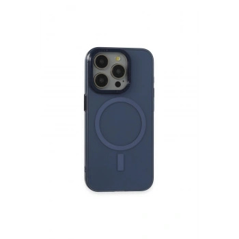 İphone 15 Pro Kılıf Anka Pc Magneticsafe Sert Metal Kapak - Lacivert