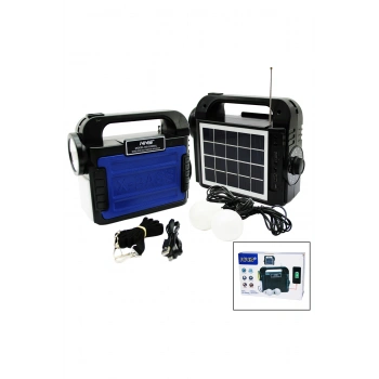 3IN1 - SOLAR 2İN1 EL FENERİ - RADYO - MP3 BLUETOOTH - USB/ TF PORT - 2 PARÇA AMPUL KABLOLU - POWER