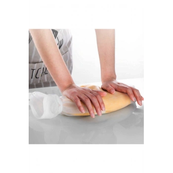 Büyük Hamur Torbası Silikon Şeffaf Hamur Yoğurma Torbası Ekmek Makarna Mantı Hamuru Kolay Yoğurma (5