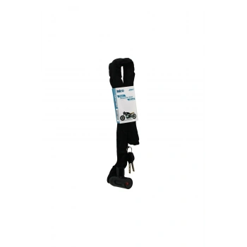 ZİNCİRLİ ANAHTARLI MOTOR - BİSİKLET KİLİT BEZ KILIFLI AÇ-KAPA KİLİT KAPAK 150CM (5324)