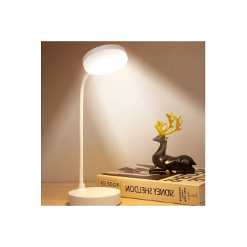 Yuvarlak USBli Dokunmatik 3 Kademeli 360 Derece Özel Göz Korumalı Led Lityum Masa Lambası (5324)