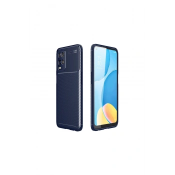 Oppo A54 4g Kılıf Auto Focus Karbon Kapak - Lacivert