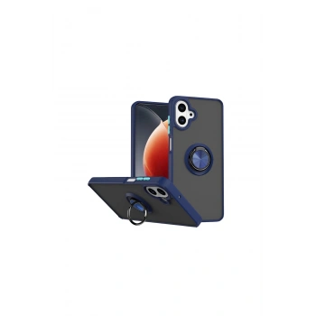 Samsung Galaxy A07 4g Montreal Yüzüklü Silikon Kapak - Lacivert