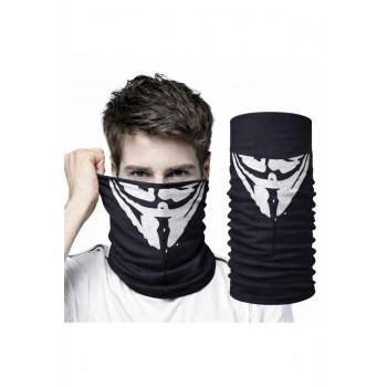 Vendetta Maskesi Desenli Baf Bandana – Çok Amaçlı Yüz Boyunluk Bandana 4 No