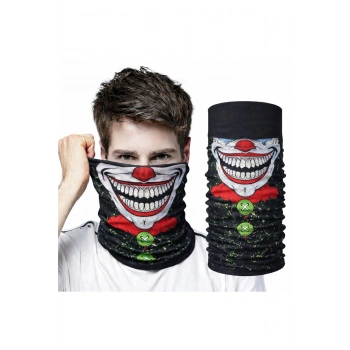 Joker Yüz Baskılı Baf Bandana - Çok Amaçlı Boyunluk Bandana 2 No