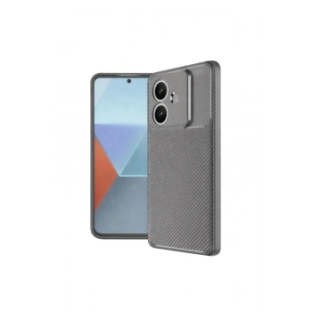 Oppo A3 Kılıf Auto Focus Karbon Kapak - Gri