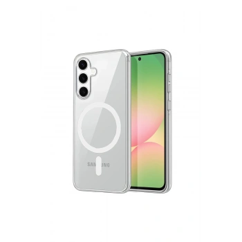 Samsung Galaxy A55 5g Combo Sert Şeffaf Magsafe Kapak - Şeffaf