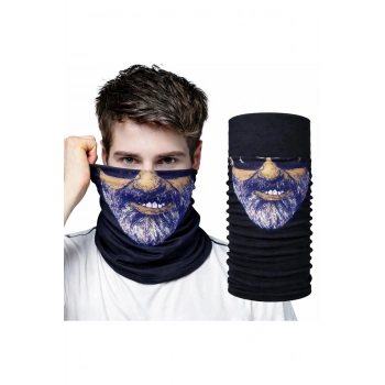 Sakallı Yüz Desenli Baf Buff – Çok Amaçlı Boyunluk Maske 1 No