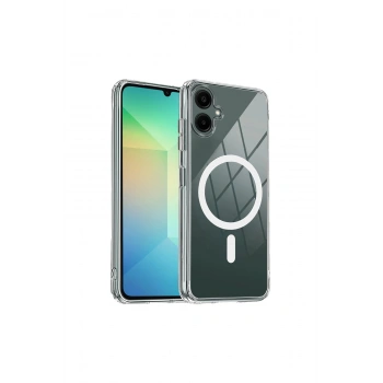 Samsung Galaxy A07 4g Combo Sert Şeffaf Magsafe Kapak - Şeffaf