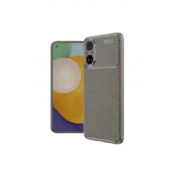 Realme 12 Lite Kılıf Auto Focus Karbon Kapak - Gri