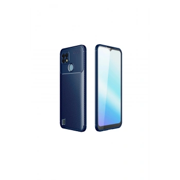Realme C21 Kılıf Auto Focus Karbon Kapak - Lacivert