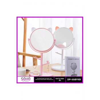 Oval Kedi Kulaklı Takı Organizer Ayna
