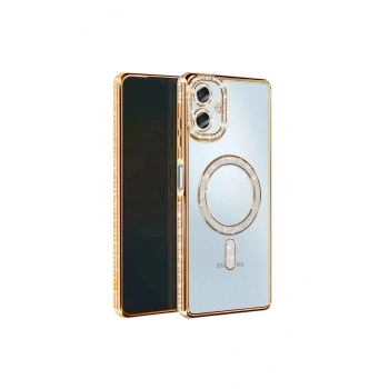 Samsung Galaxy A07 4g Joke Simli Magneticsafe Kılıf - Gold