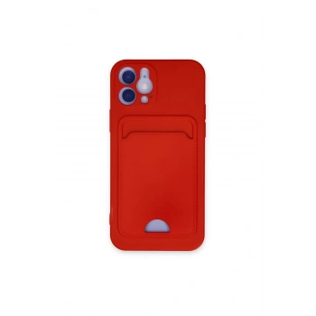 İphone 12 Kılıf Kelvin Kartvizitli Silikon - Kırmızı