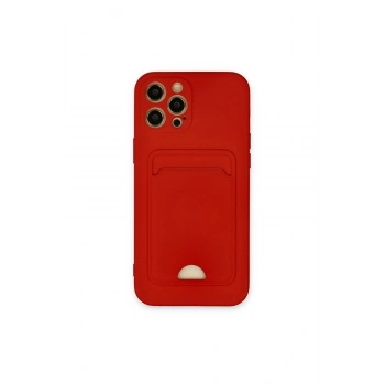 İphone 12 Pro Max Kılıf Kelvin Kartvizitli Silikon - Kırmızı