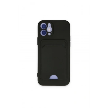 İphone 12 Kılıf Kelvin Kartvizitli Silikon - Siyah