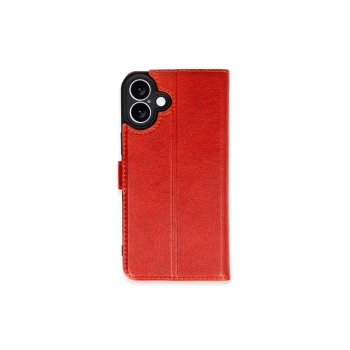 İphone 16 Plus Kılıf Trend S Plus Kapaklı Kılıf - Kırmızı