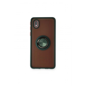 Samsung Galaxy A01 Core Kılıf Montreal Yüzüklü Silikon Kapak - Yeşil