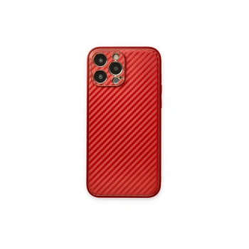 İphone 13 Pro Kılıf Coco Karbon Silikon - Kırmızı