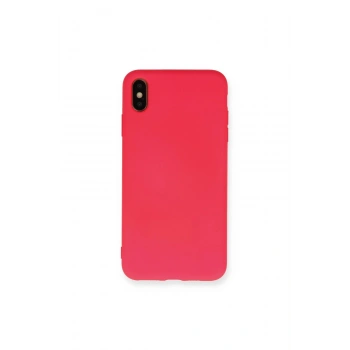 İphone Xs Max Kılıf Nano İçi Kadife Silikon - Koyu Pembe