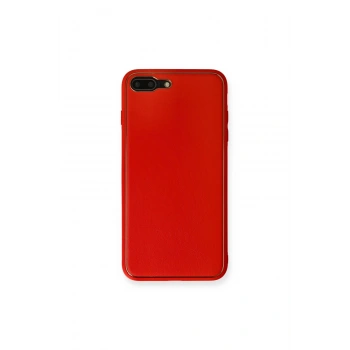 İphone 7 Plus Kılıf Coco Deri Silikon Kapak - Kırmızı