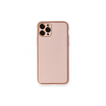 İphone 11 Pro Kılıf Coco Deri Silikon Kapak - Pembe