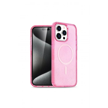 İphone 15 Pro Max Kılıf Magsafe Kapak - Pembe