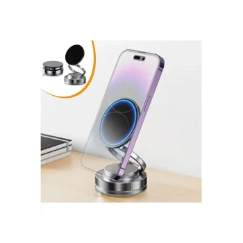 Vakumlu Manyetik Telefon Tutucu – Güçlü Vakum 360 Derece Döner Araç İçi Telefon Standı, Ultra Sabit