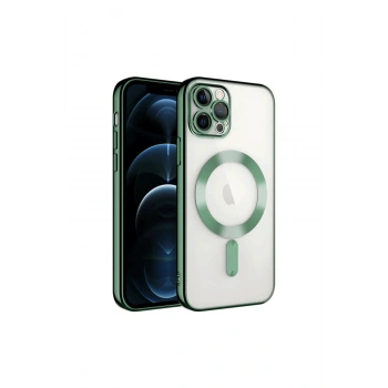 İphone 14 Pro Max Kılıf Kross Magneticsafe Kapak - Koyu Yeşil