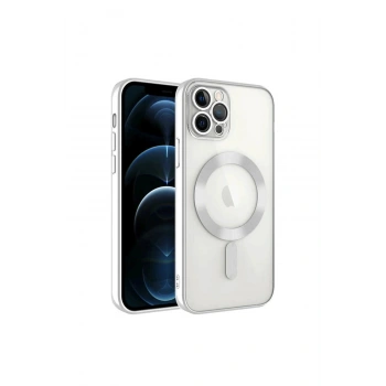 İphone 14 Pro Max Kılıf Kross Magneticsafe Kapak - Gümüş