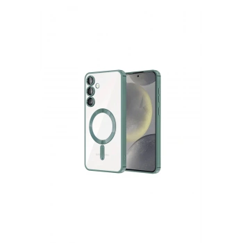 Samsung Galaxy S24 Kılıf Kross Magneticsafe Kapak - Koyu Yeşil