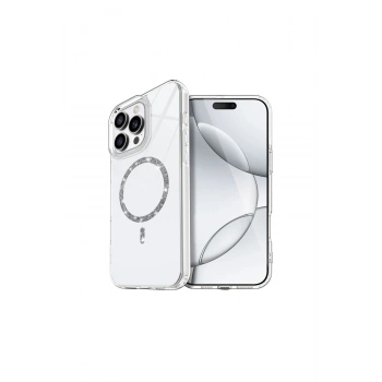 İphone 16 Pro Live Diamond Magsafe Kapak - Şeffaf