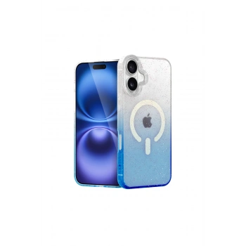 İphone 16 Pummel Shiny Magsafe Kapak - Mavi