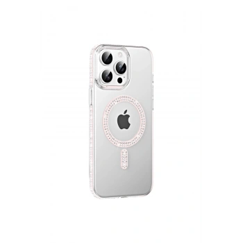 Joko İphone 15 Pro Move Taşlı Magsafe Kapak - Gümüş