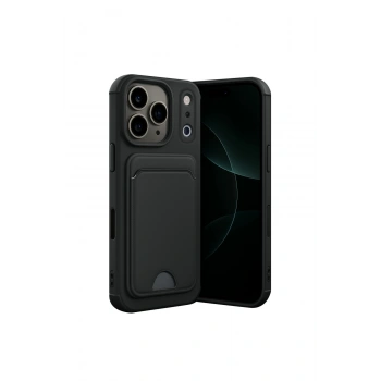 İphone 17 Pro Max Kelvin Kartvizitli Silikon - Siyah