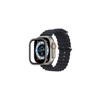 Watch Ultra 49mm Alüminyum Kasa Cam Ekran Koruyucu - Gri