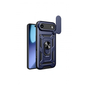 İphone 17 Air Pars Lens Yüzüklü Silikon - Lacivert